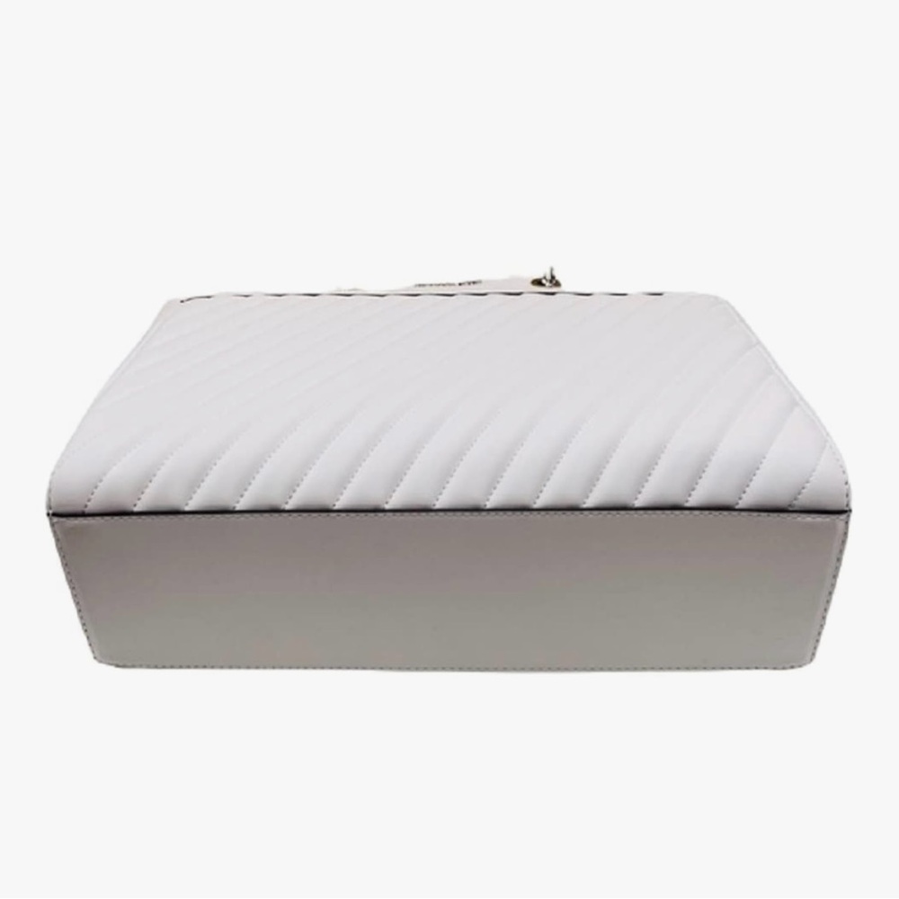 Michael Kors Rose Large Quilted East/West Tote Bag Handbag Optic White $528 Nwt - Picture 5 of 11